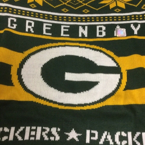 Green Bay Packers Junk Food Ugly Christmas Sweater - Picture 2 of 3